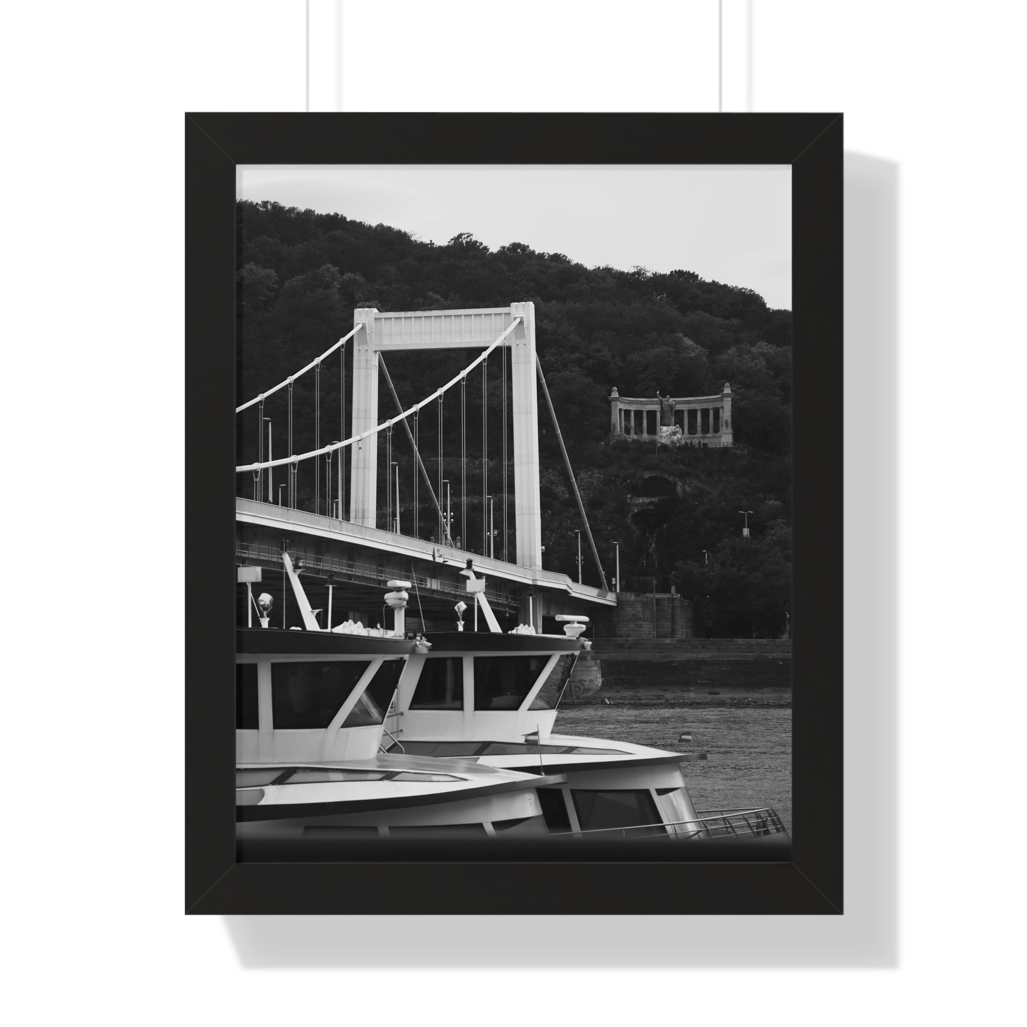Framed Poster - Black & White Bridge Photography Urban Wall Art