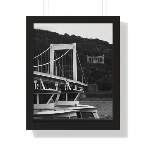 Framed Poster - Black & White Bridge Photography Urban Wall Art