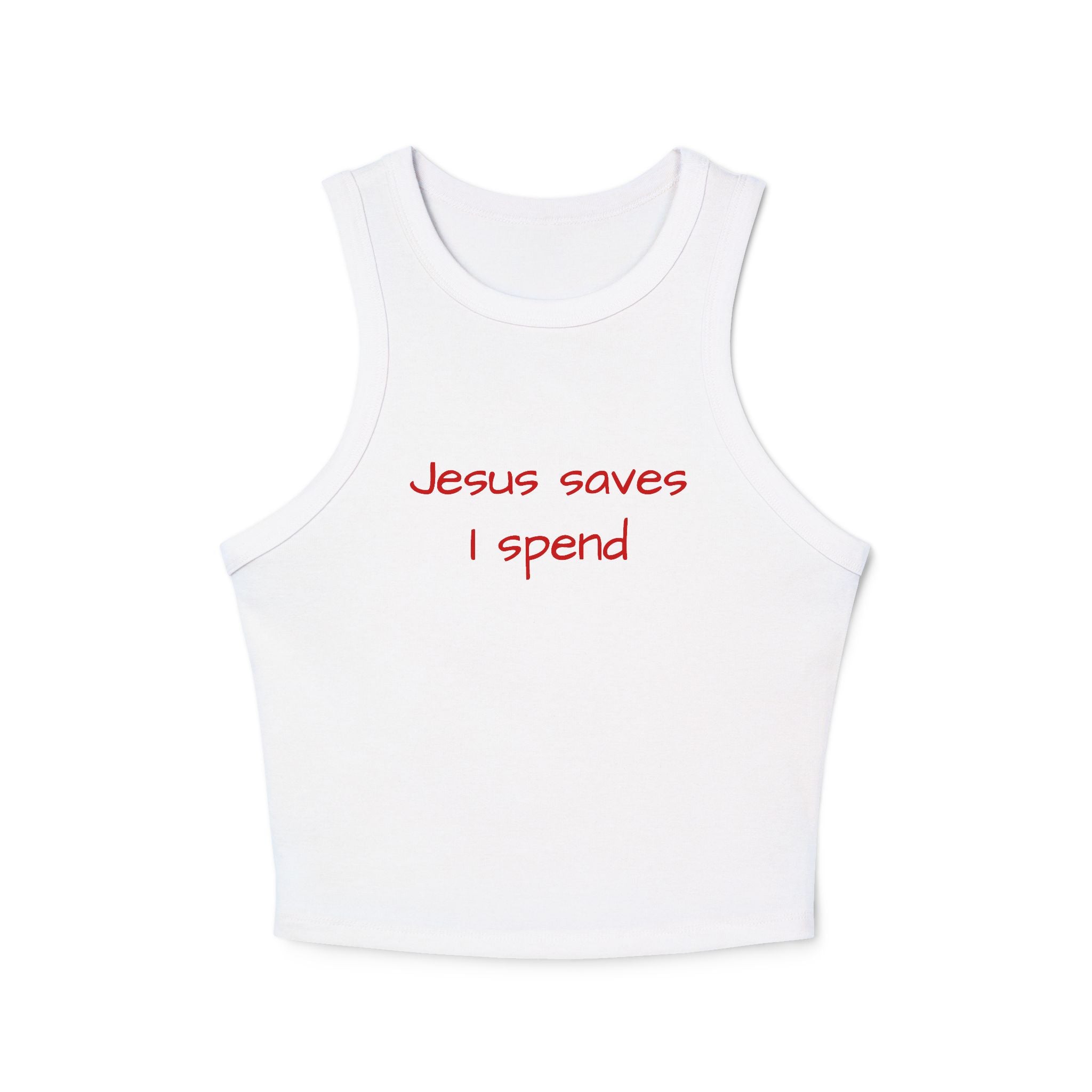 Jesus Saves I Spend - Racerback Tank Top