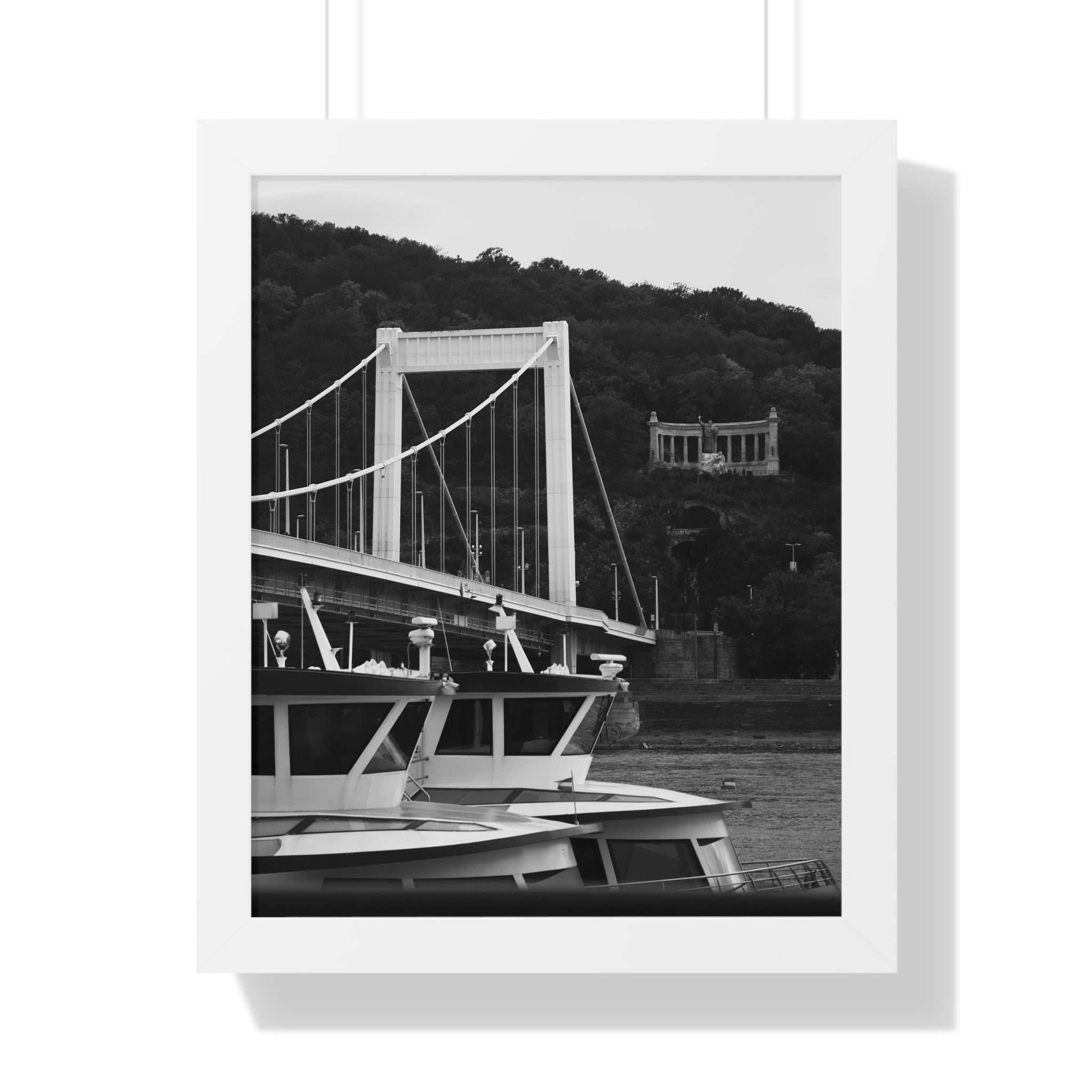 Framed Poster - Black & White Bridge Photography Urban Wall Art